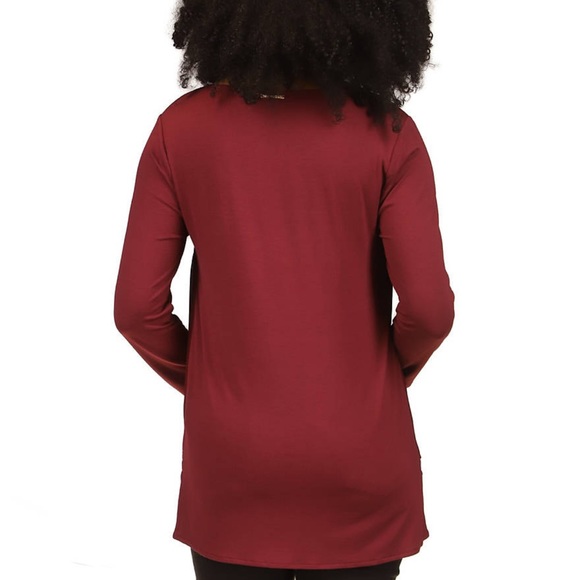 Michael Kors Mixed Woven Knit Layered Hem Blouse - Picture 2 of 10